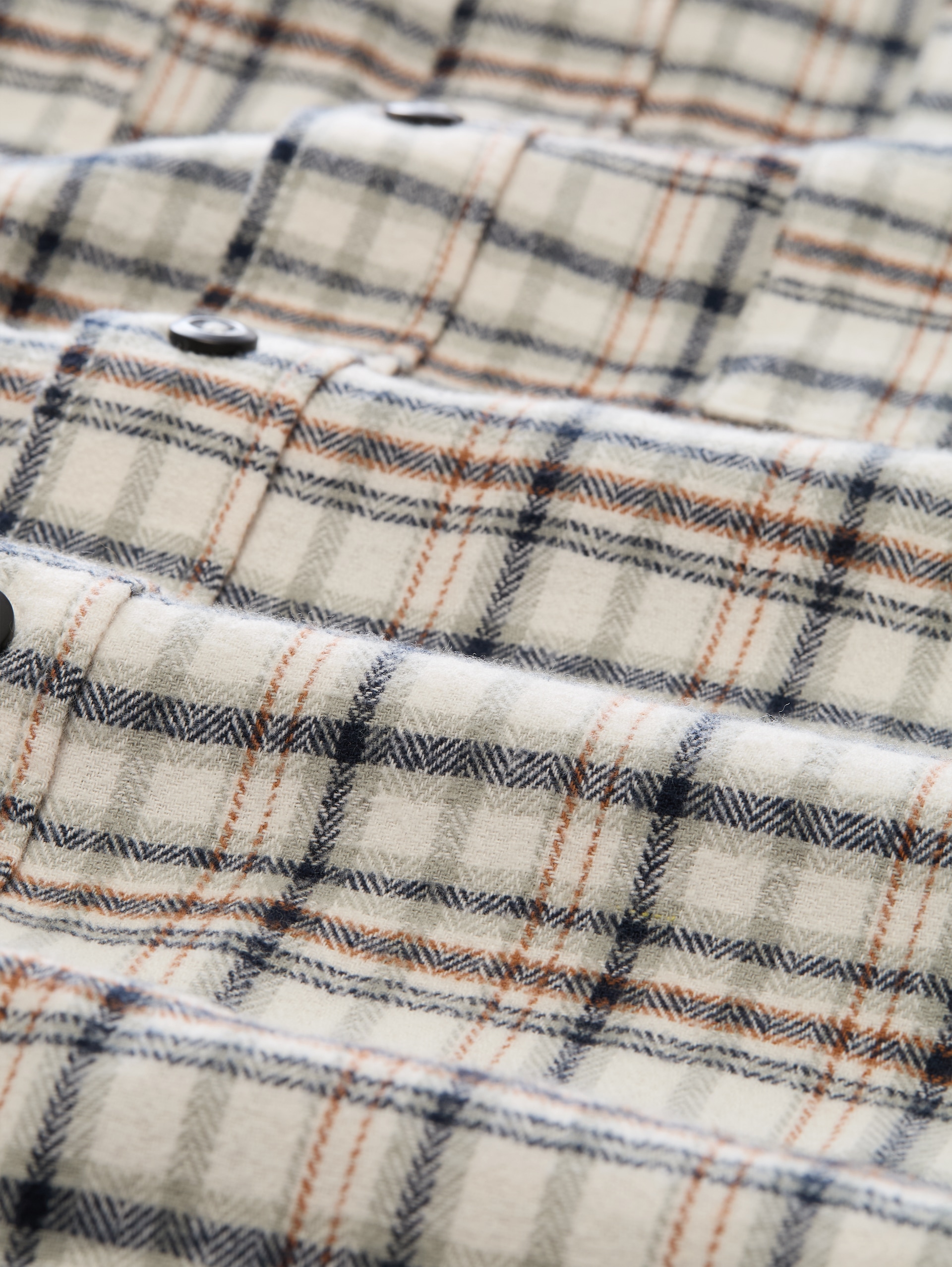 Plus Size - Flanell-Hemd mit Karomuster - white based mint check - Material-Ansicht