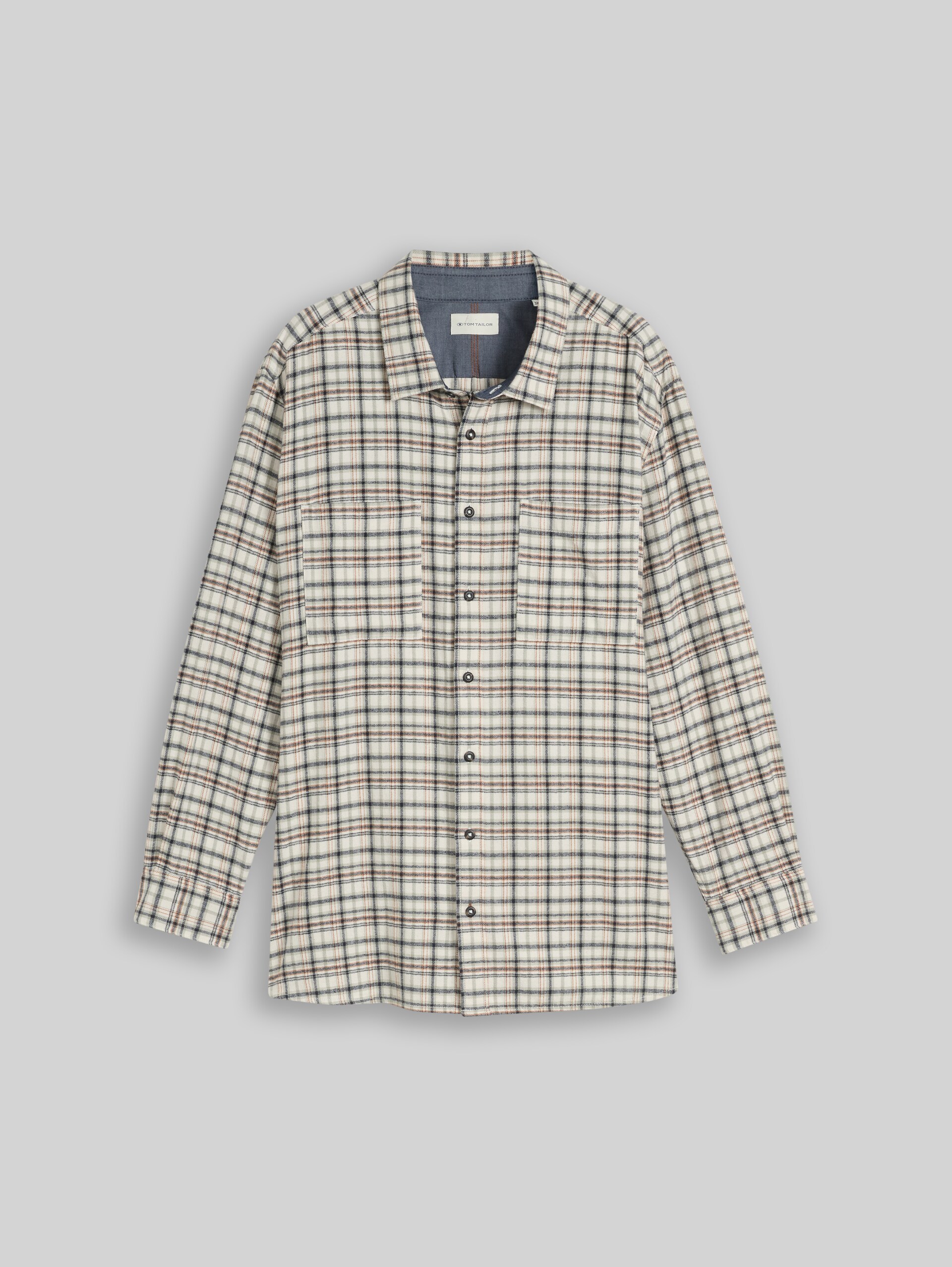Plus Size - Flanell-Hemd mit Karomuster - white based mint check - Vorder-Produkt-Ansicht