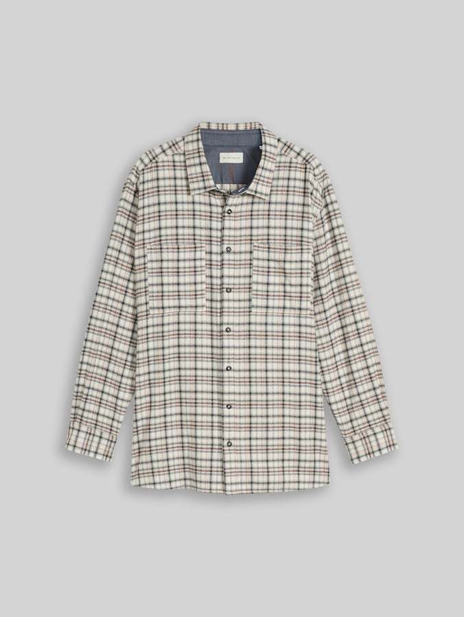 Plus Size - Flanell-Hemd mit Karomuster von Men Plus Size, white based mint check