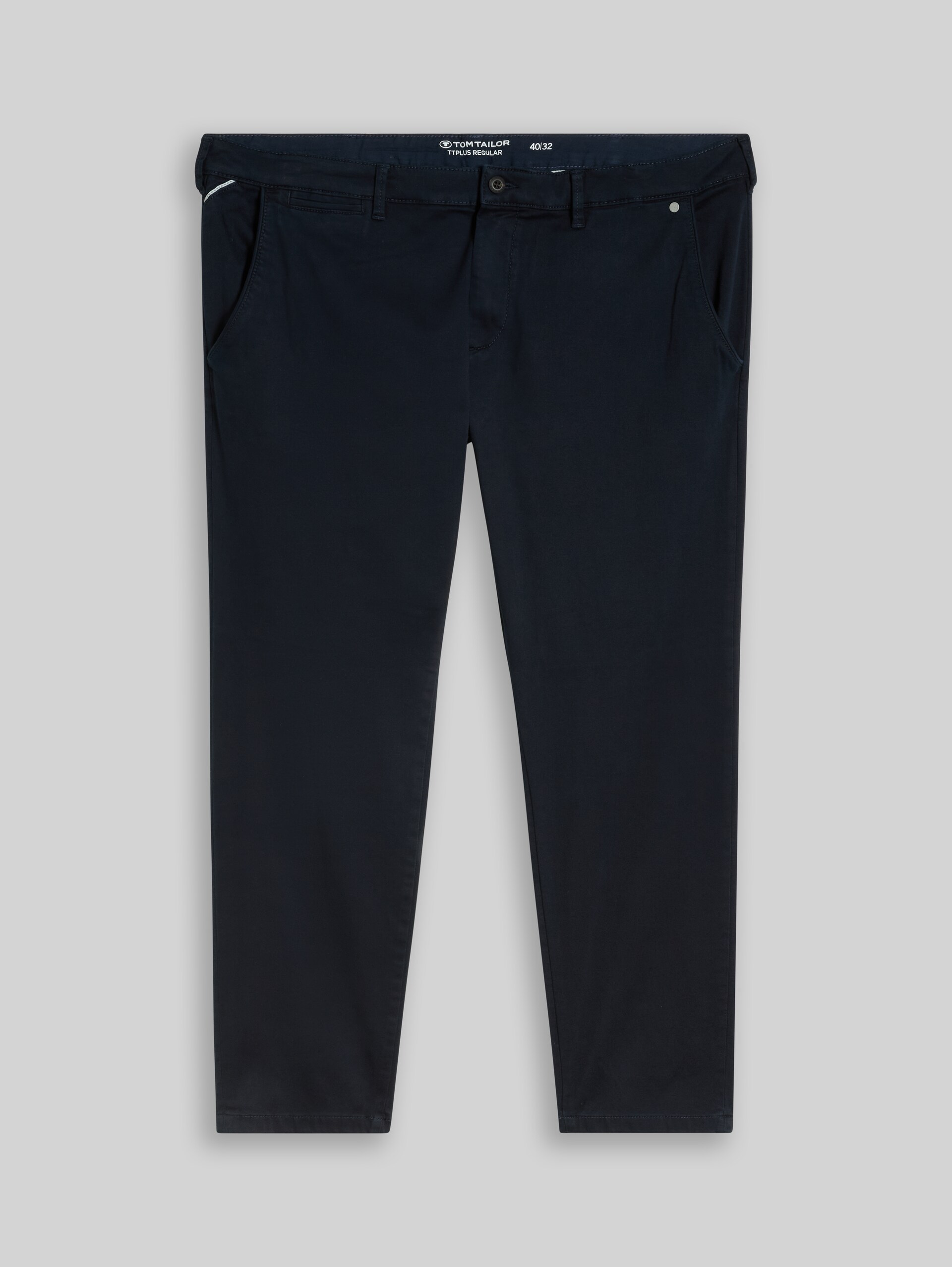 Plus Size - Chino met normale pasvorm in gewassen look - sky captain blue - Product vooraanzicht