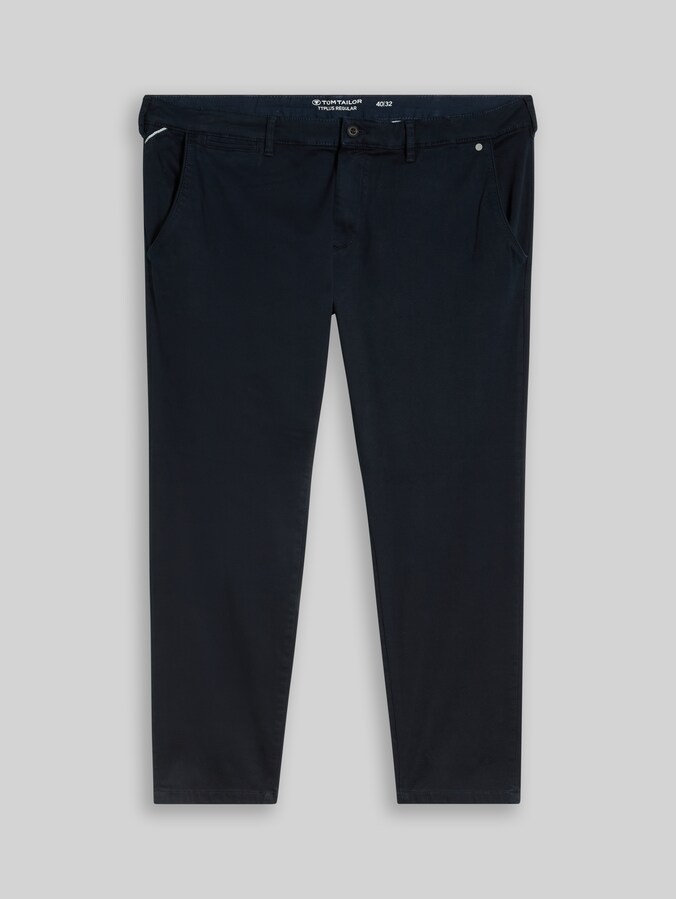 Plus Size - Regular Fit Chino Hose im Washed-Look von Men Plus Size, sky captain blue