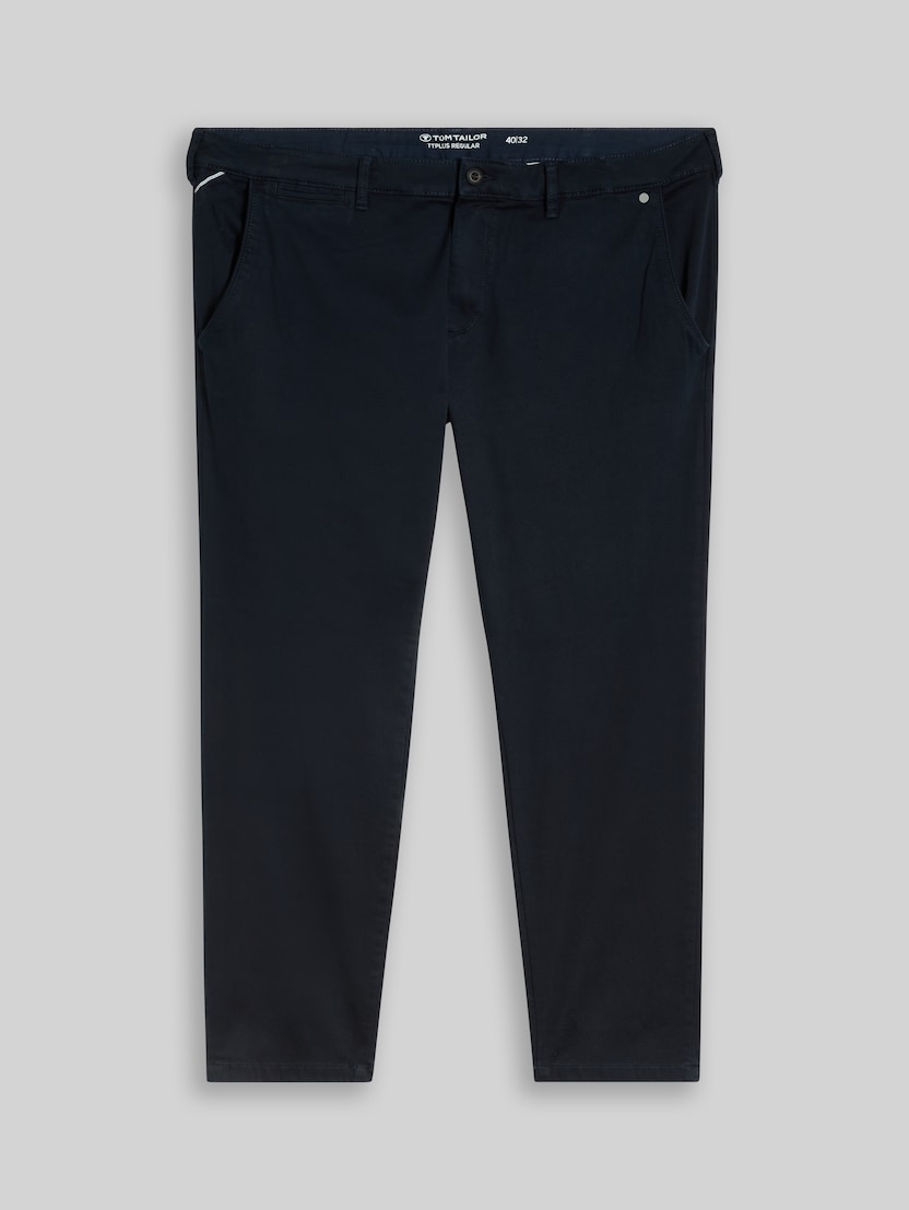 Plus Size – Regular-fit chino trousers with a washed look by Men Plus Size, sky captain blue