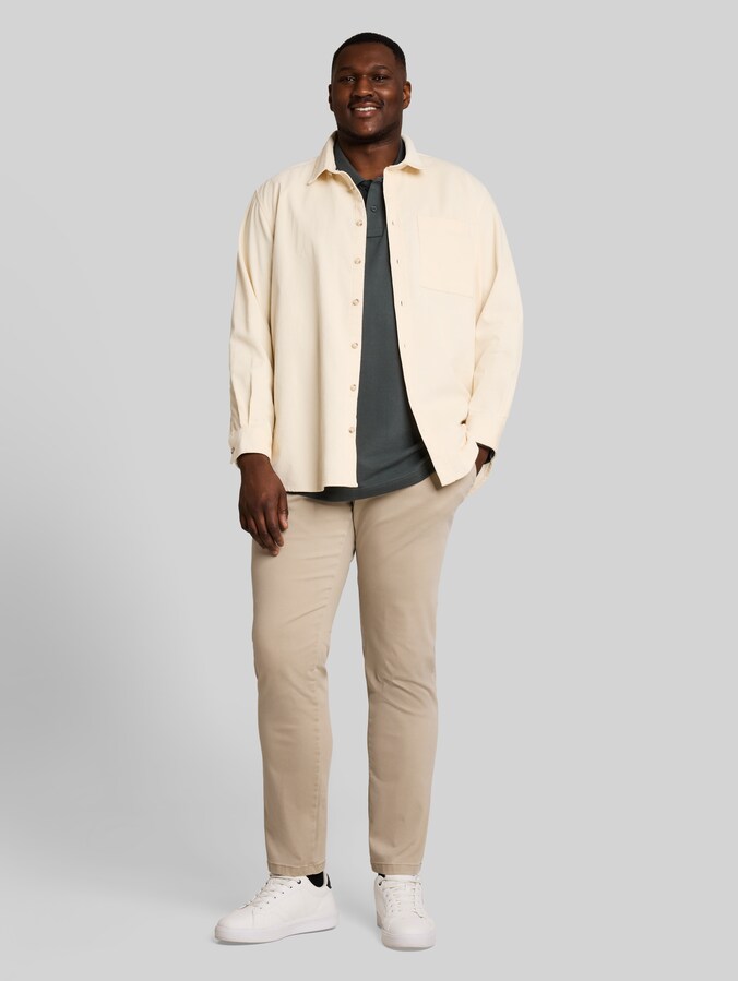 Plus Size - Pantalon chino grande taille à coupe régulière, effet délavé par Men Plus Size, plaza beige