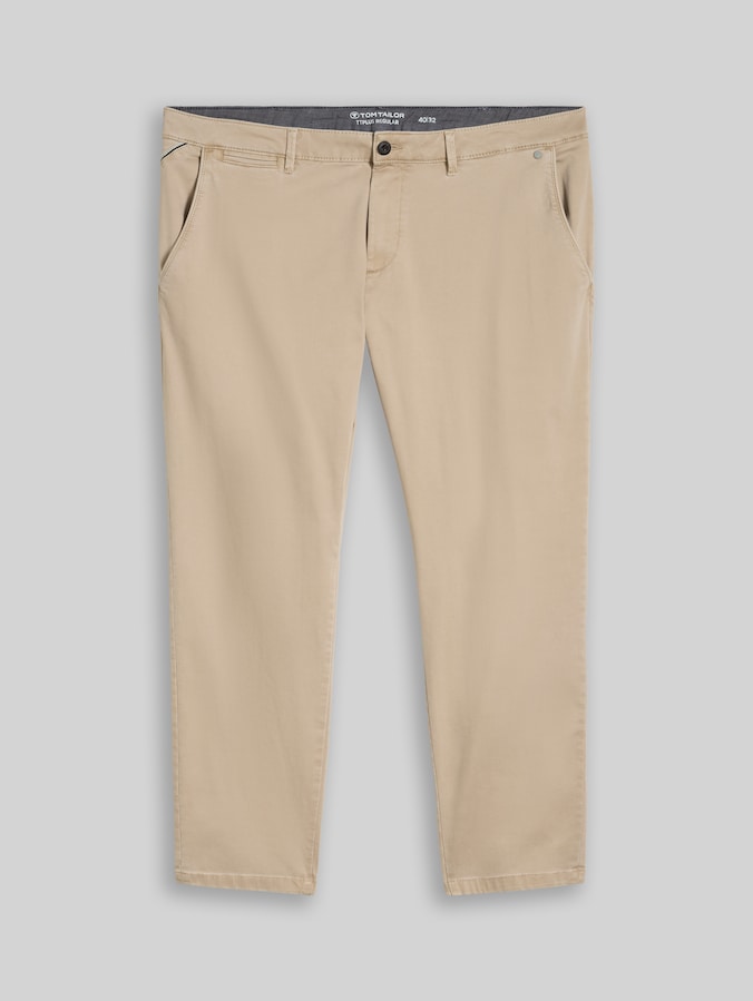Plus Size - Regular Fit Chino Hose im Washed-Look von Men Plus Size, plaza beige
