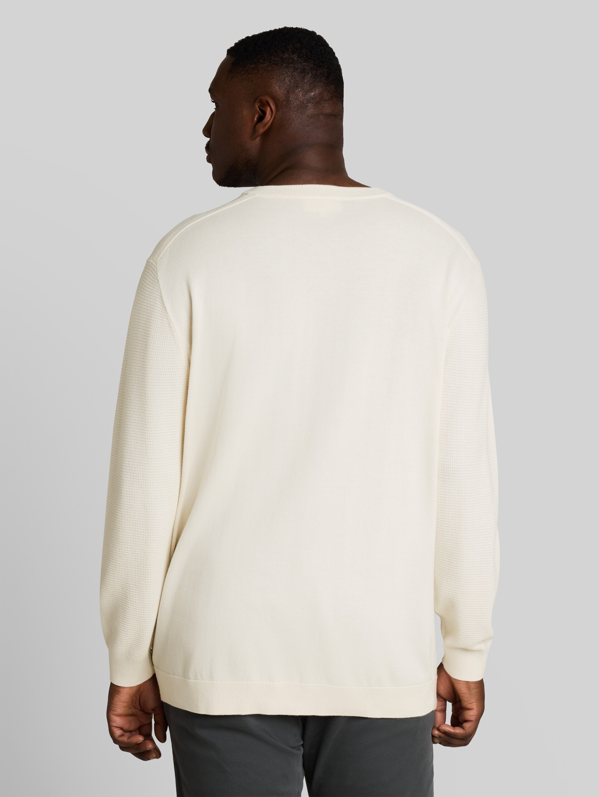 Plus Size - Strickpullover aus Baumwolle - Gardenia White