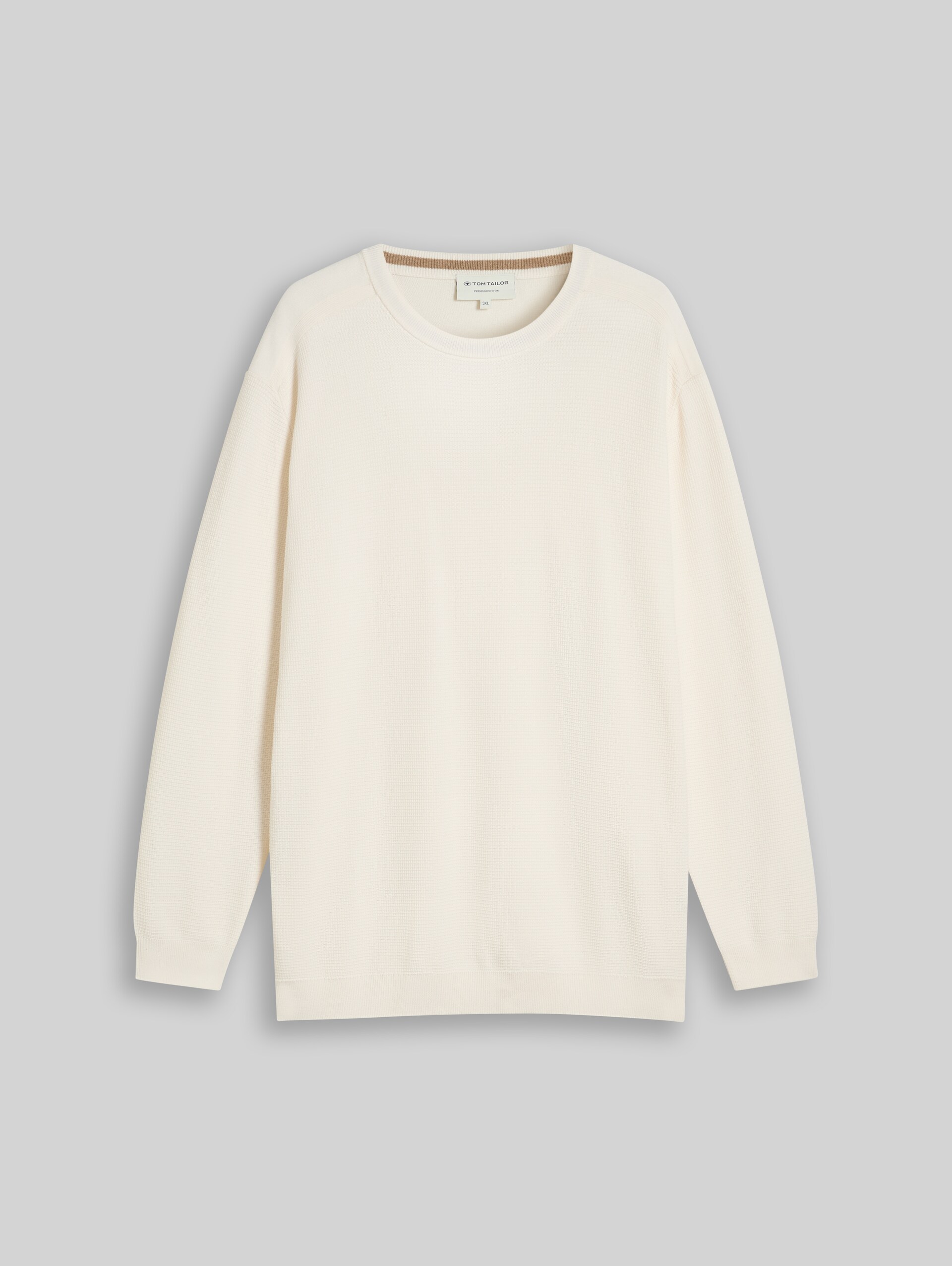 Plus Size - Strickpullover aus Baumwolle - Gardenia White