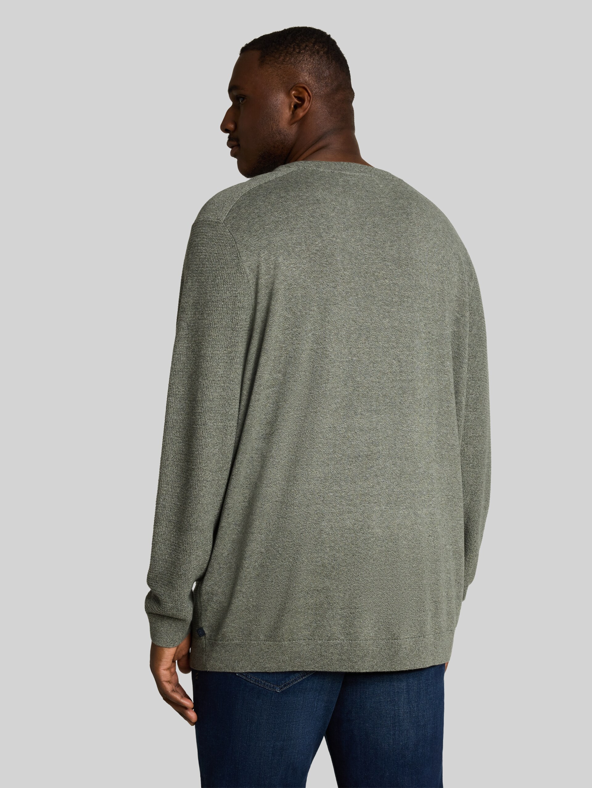 Plus Size - Strickpullover aus Baumwolle - mouline mint green