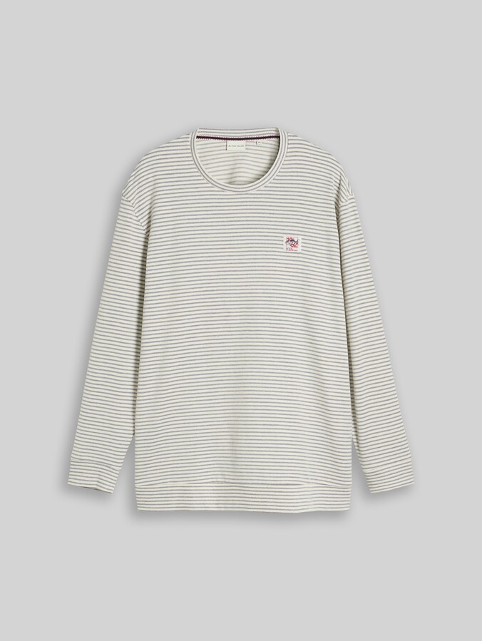 Plus Size - Shirt met lange mouwen en streepjesmotief door Men Plus Size, offwhite structured stripe