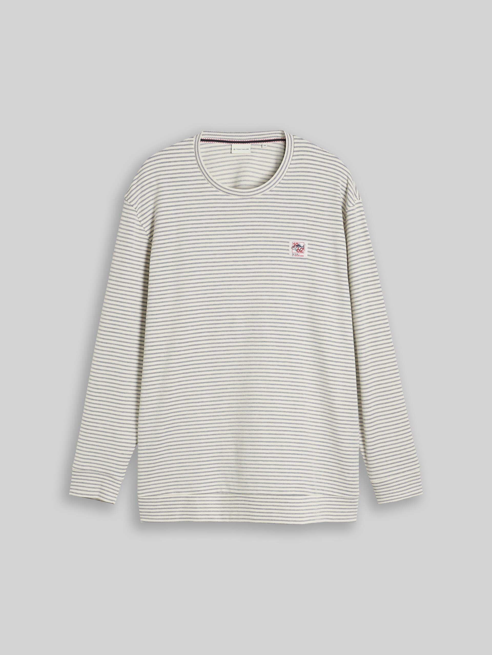 Plus Size - T-shirt à manches longues à rayures - offwhite structured stripe - Vue de face du produit