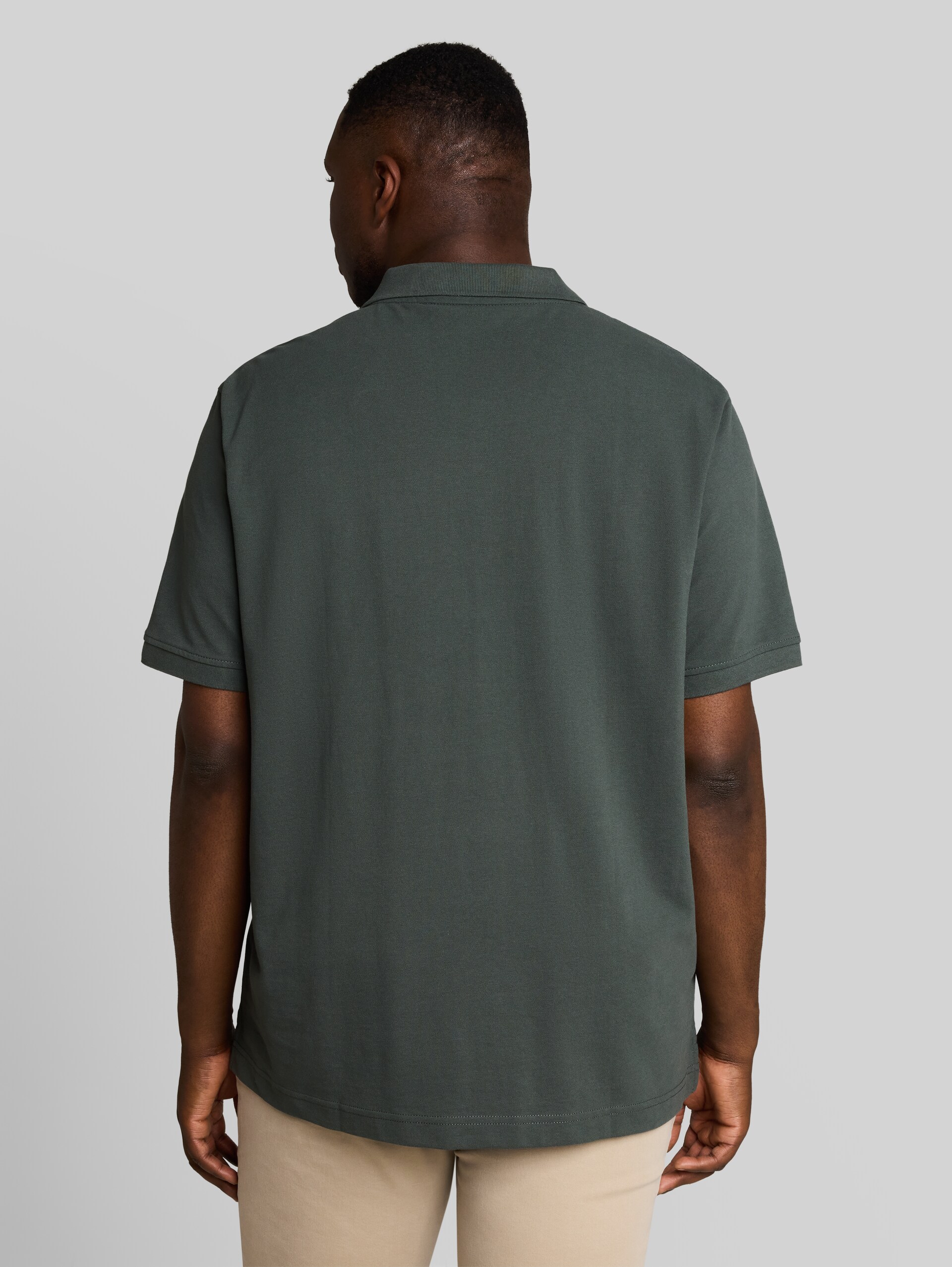 Plus Size - Piqué-poloshirt met geborduurd logo - Darkest Olive