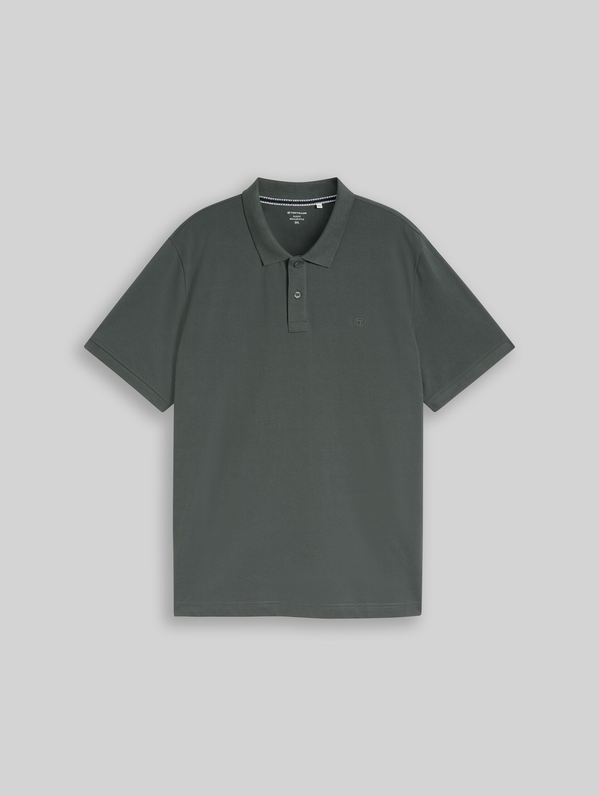 Plus Size - Piqué-poloshirt met geborduurd logo - Darkest Olive