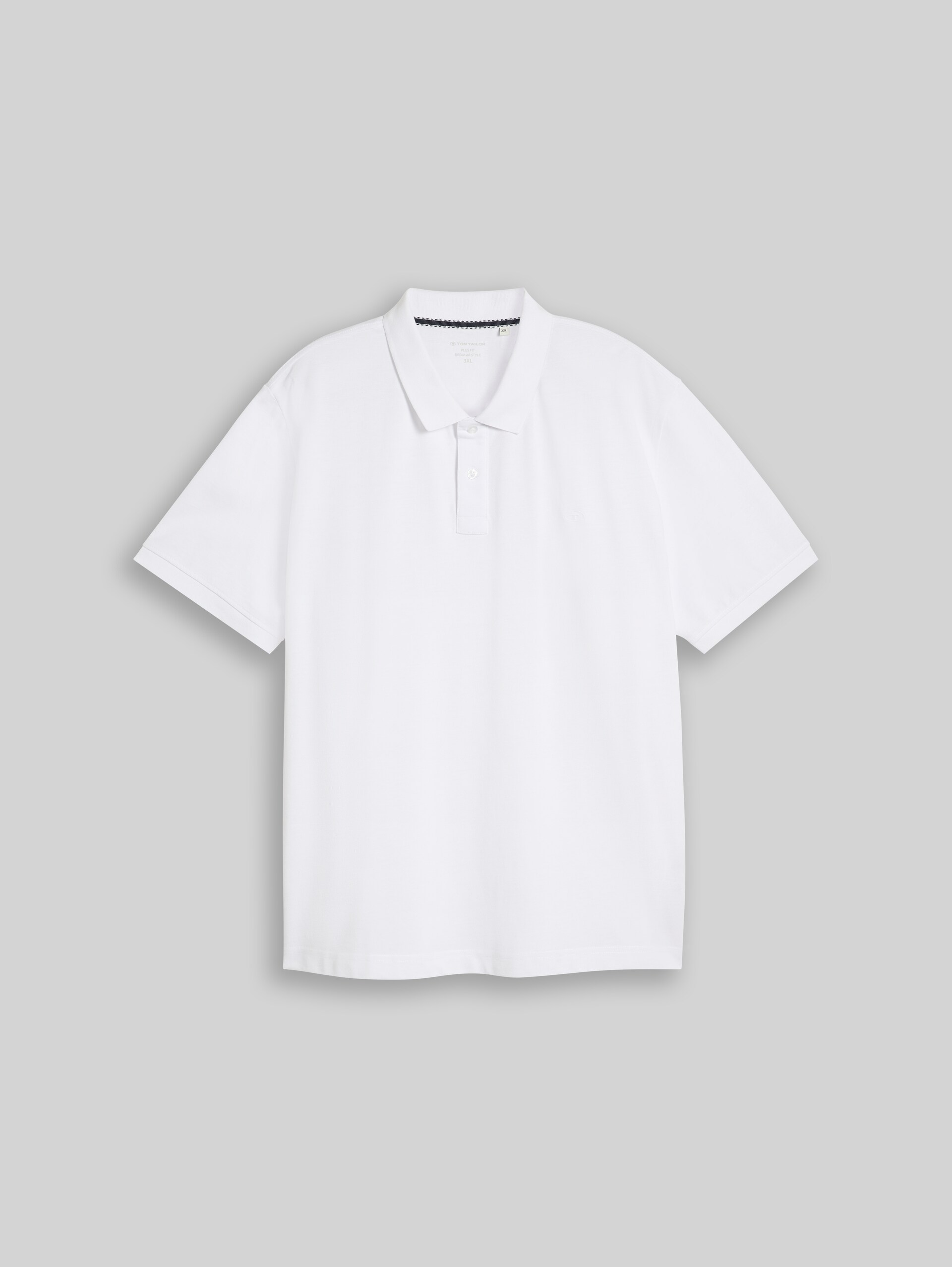 Plus Size - Piqué-poloshirt met geborduurd logo - White