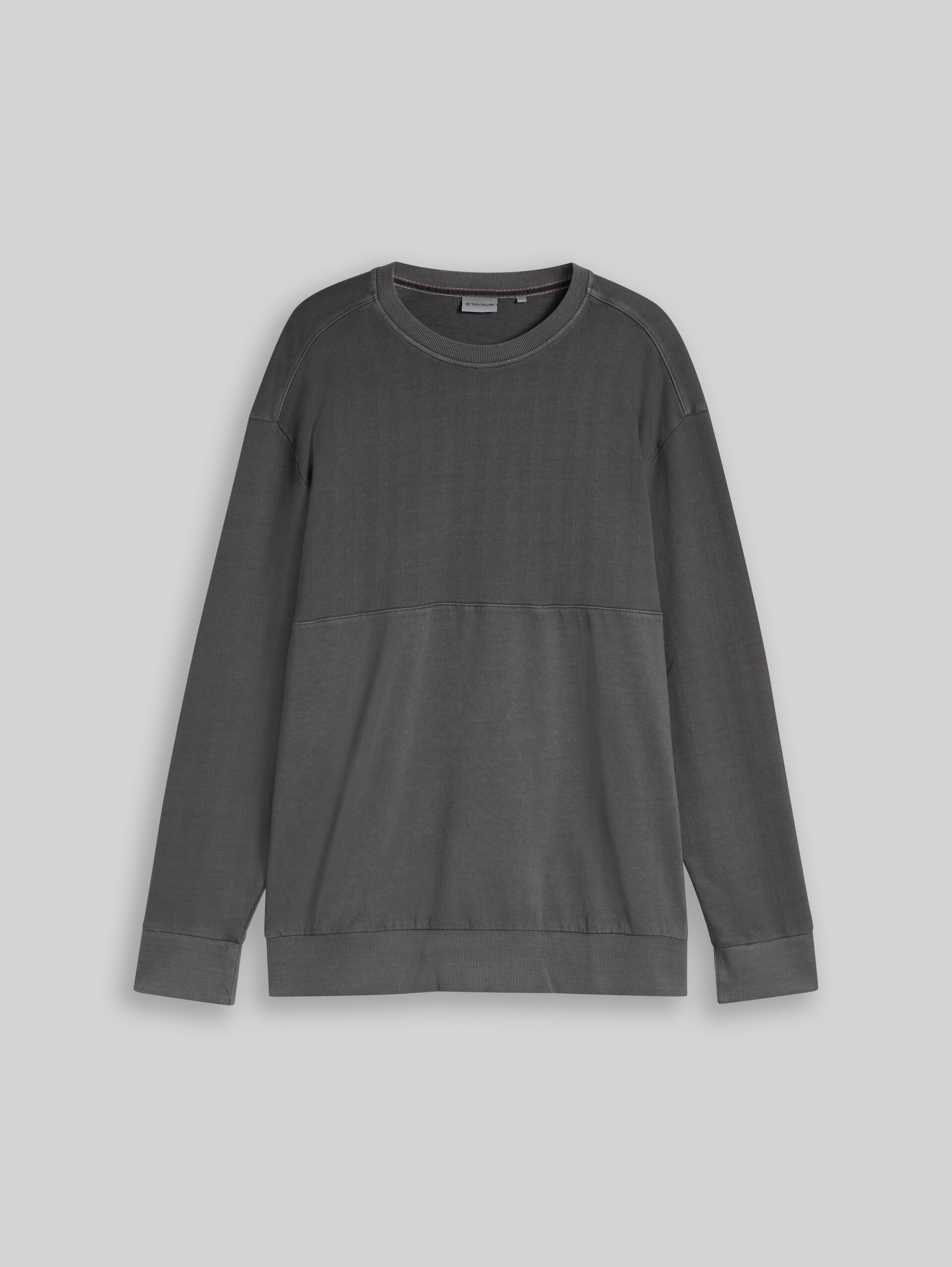 Plus Size - Sweatshirt in used-look - Tarmac Grey - Product vooraanzicht