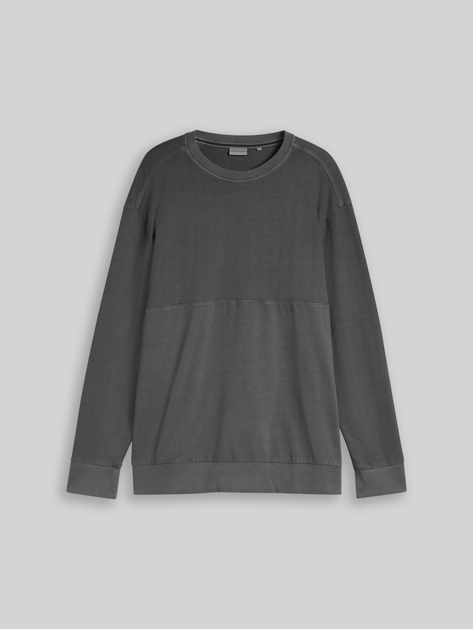 Plus Size - Sweatshirt in used-look door Men Plus Size, Tarmac Grey