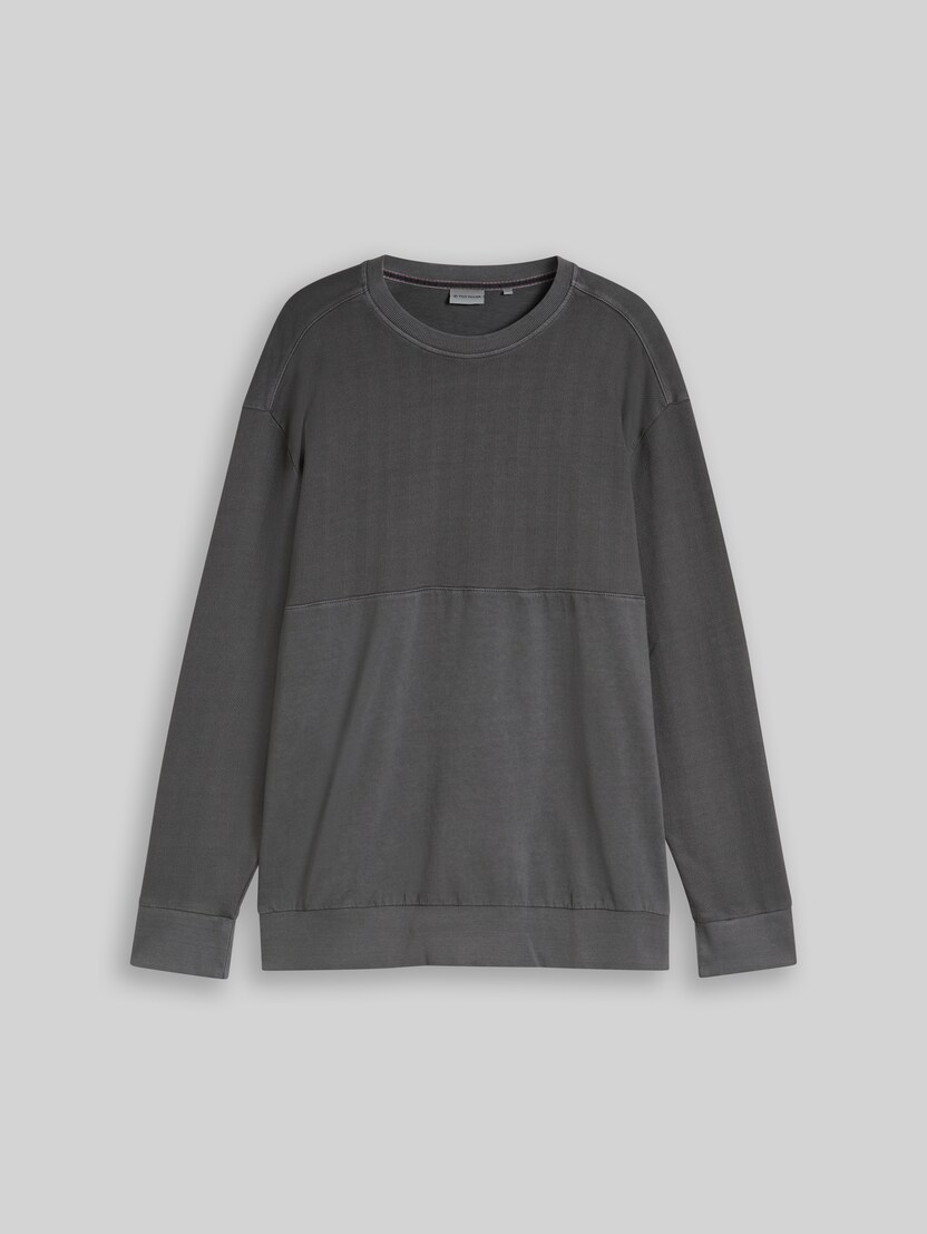 Plus Size - distressed-look sweatshirt by Men Plus Size, Tarmac Grey