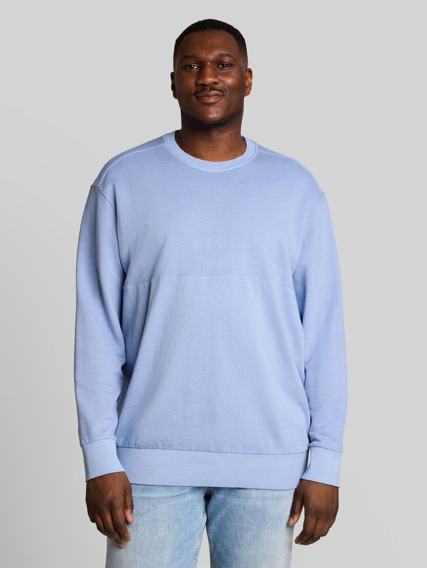 Plus Size - Sweatshirt in used-look door Men Plus Size, Pale Blue