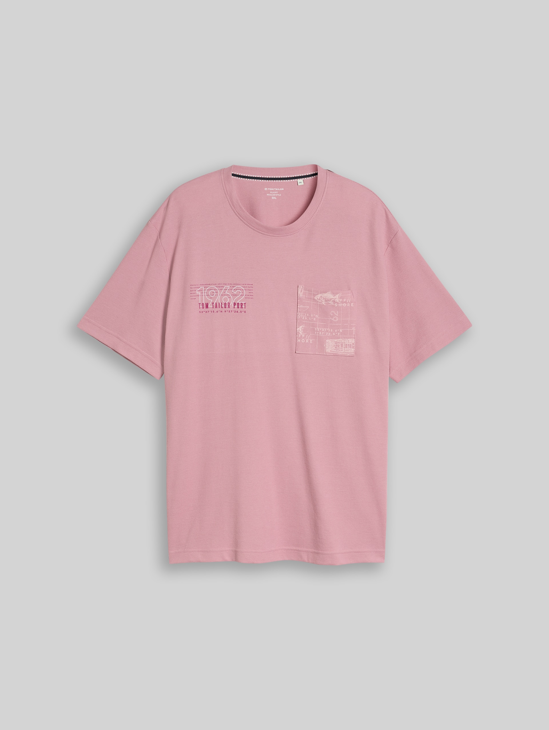 Plus Size - T-shirt met wafelstructuur - dusty rose - Product vooraanzicht