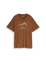Geselecteerd, Plus Size - T-shirt met print door Tom Tailor, bruin