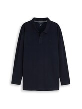 Ausgewählt, Plus Size - Langarm Piqué Poloshirt von Tom Tailor, blau