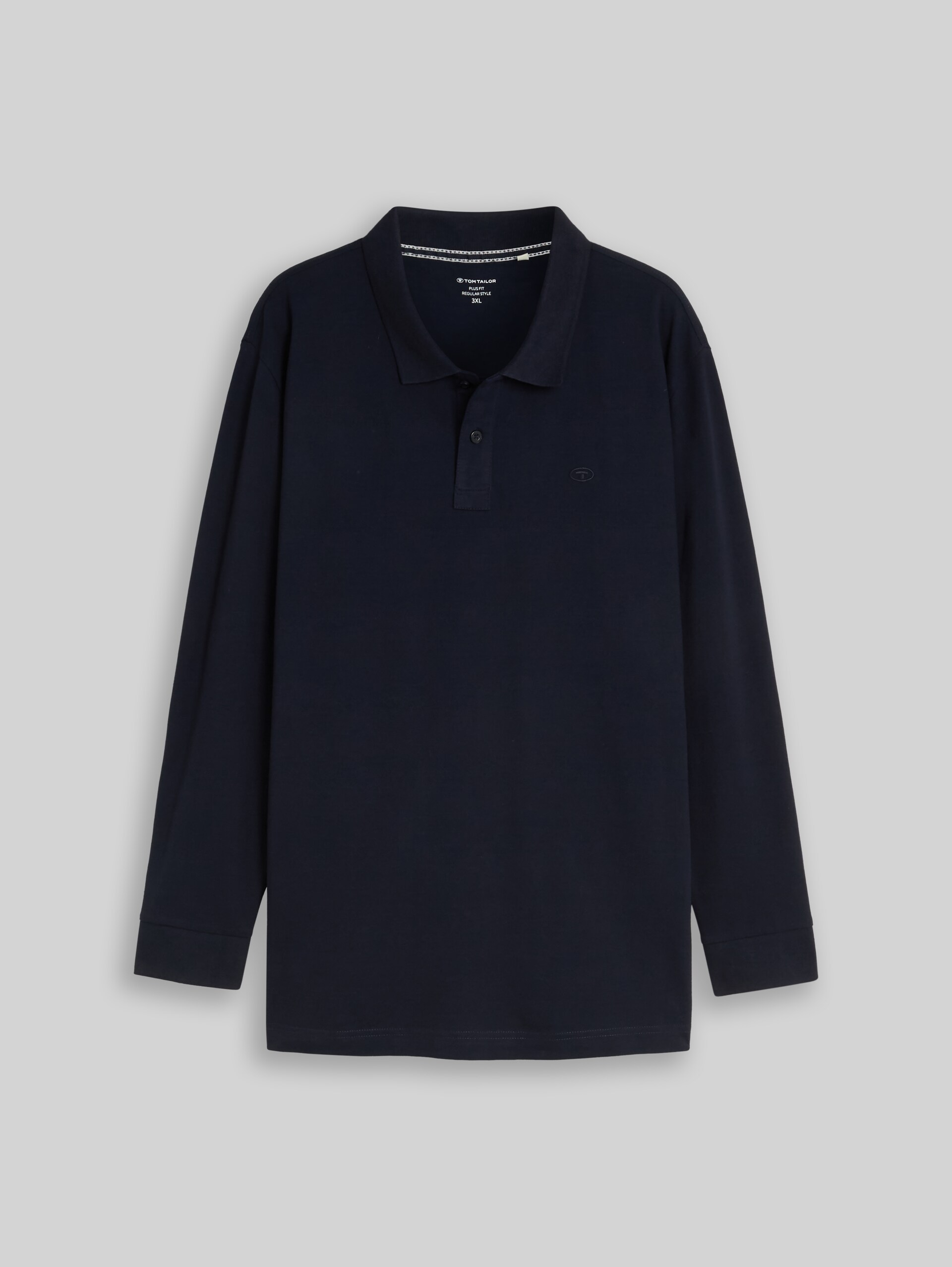 Plus Size - Langarm Piqué Poloshirt - sky captain blue