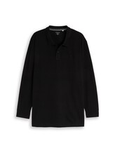 Nicht ausgewählt, Plus Size - Langarm Piqué Poloshirt von Tom Tailor, schwarz
