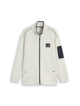 Ausgewählt, Plus Size - Sweatjacke mit Stehkragen von Tom Tailor, weiß