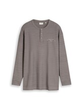 Ausgewählt, Plus Size - Henley Langarmshirt in Melange-Optik von Tom Tailor, braun