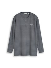 Nicht ausgewählt, Plus Size - Henley Langarmshirt in Melange-Optik von Tom Tailor, blau