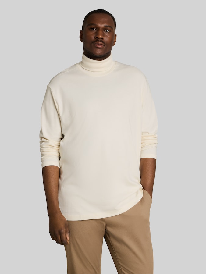 Plus Size - coltrui met logoprint door Men Plus Size, Gardenia White