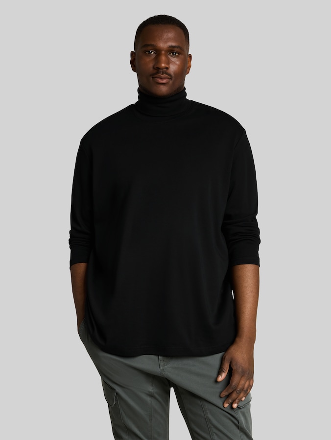 Plus Size - coltrui met logoprint door Men Plus Size, Black