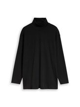 Nicht ausgewählt, Plus Size - Rollkragenshirt mit Logo-Print von Tom Tailor, schwarz