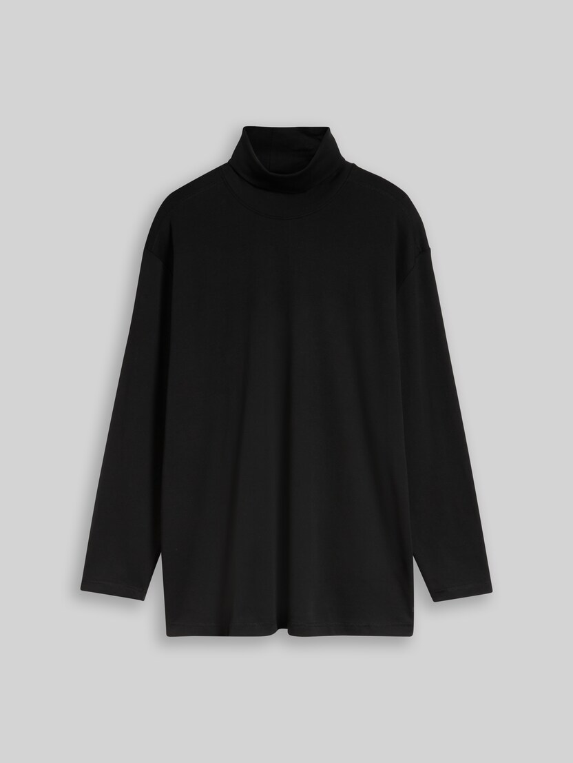 Plus Size – Turtleneck top with logo print by Men Plus Size, Black