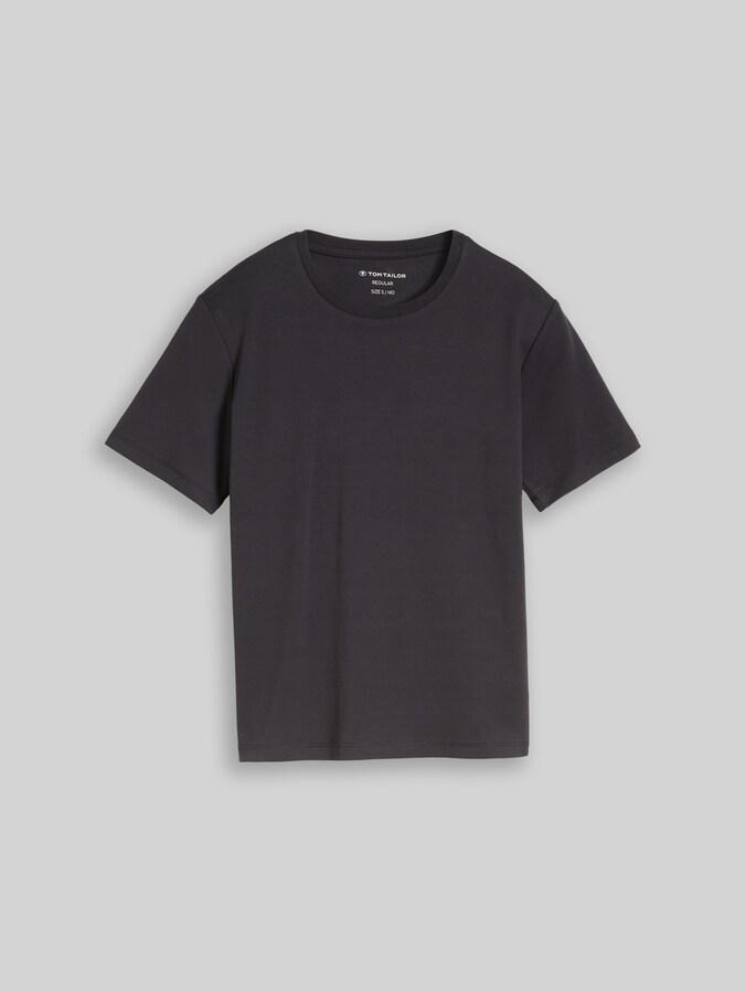 Basic T-shirt door Teen Boys, coal grey
