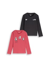 Nicht ausgewählt, Langarmshirt mit Print im 2er-Pack von Tom Tailor, rot