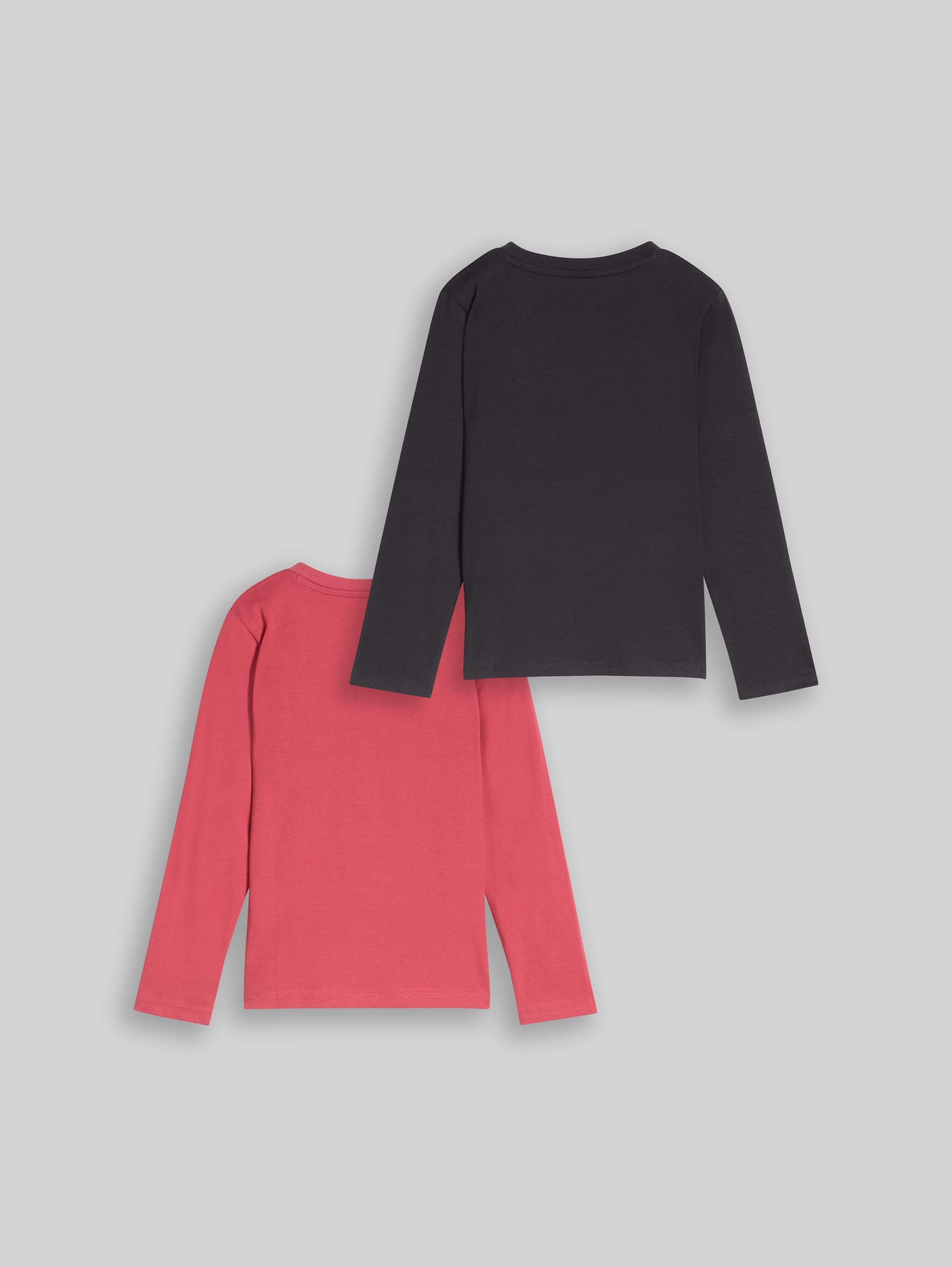 Langarmshirt mit Print im 2er-Pack - Berry Red