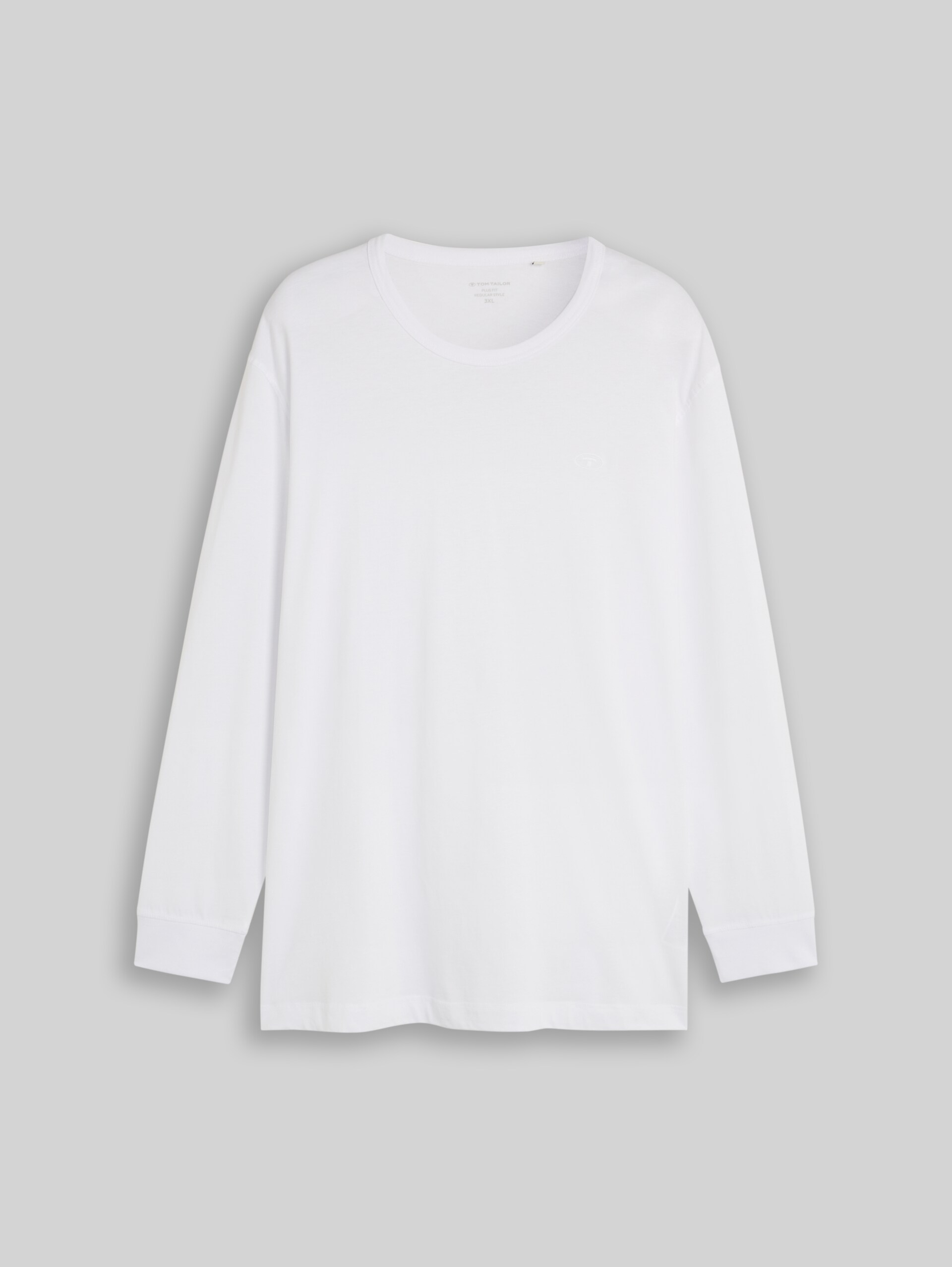 Plus Size - T-shirt à manches longues en coton grande taille - White - Vue de face du produit