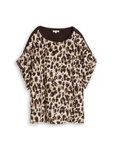 Sélectionné, Plus Size - T-shirt à imprimé léopard par Tom Tailor, brunir