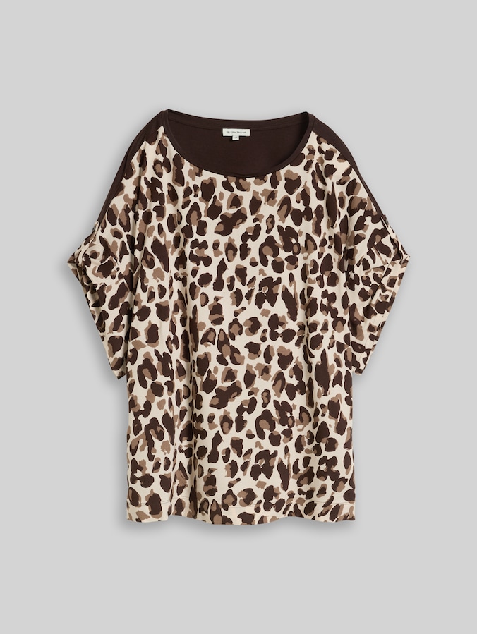 Plus Size - T-shirt à imprimé léopard par Women Plus Size, brown beige leo print