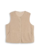 Ausgewählt, Plus Size - Boxy Fit Teddy Weste von Tom Tailor, braun