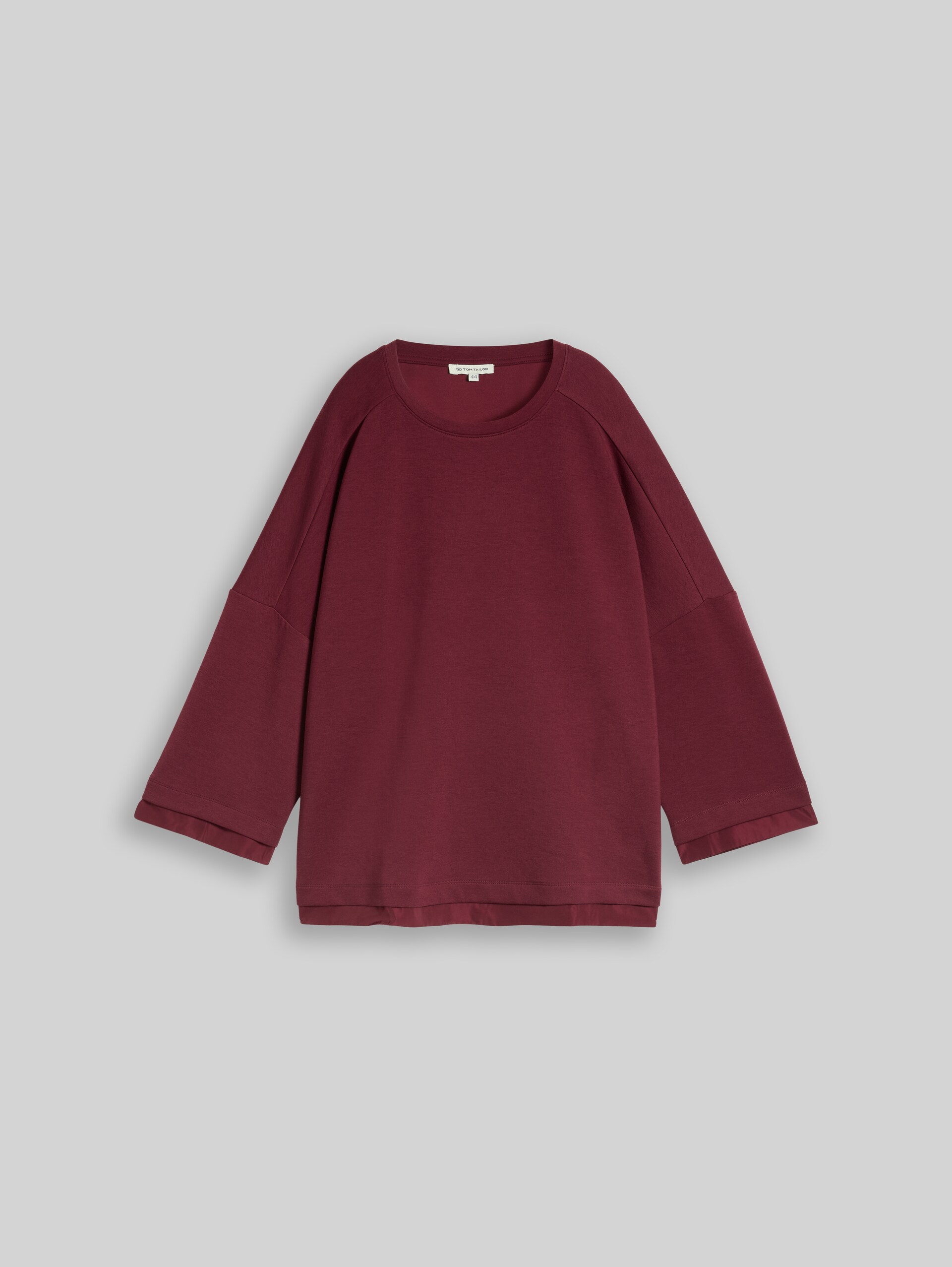 Plus Size - Sweatshirt met losse pasvorm en 7/8-mouwen - Preppy Plum - Product vooraanzicht