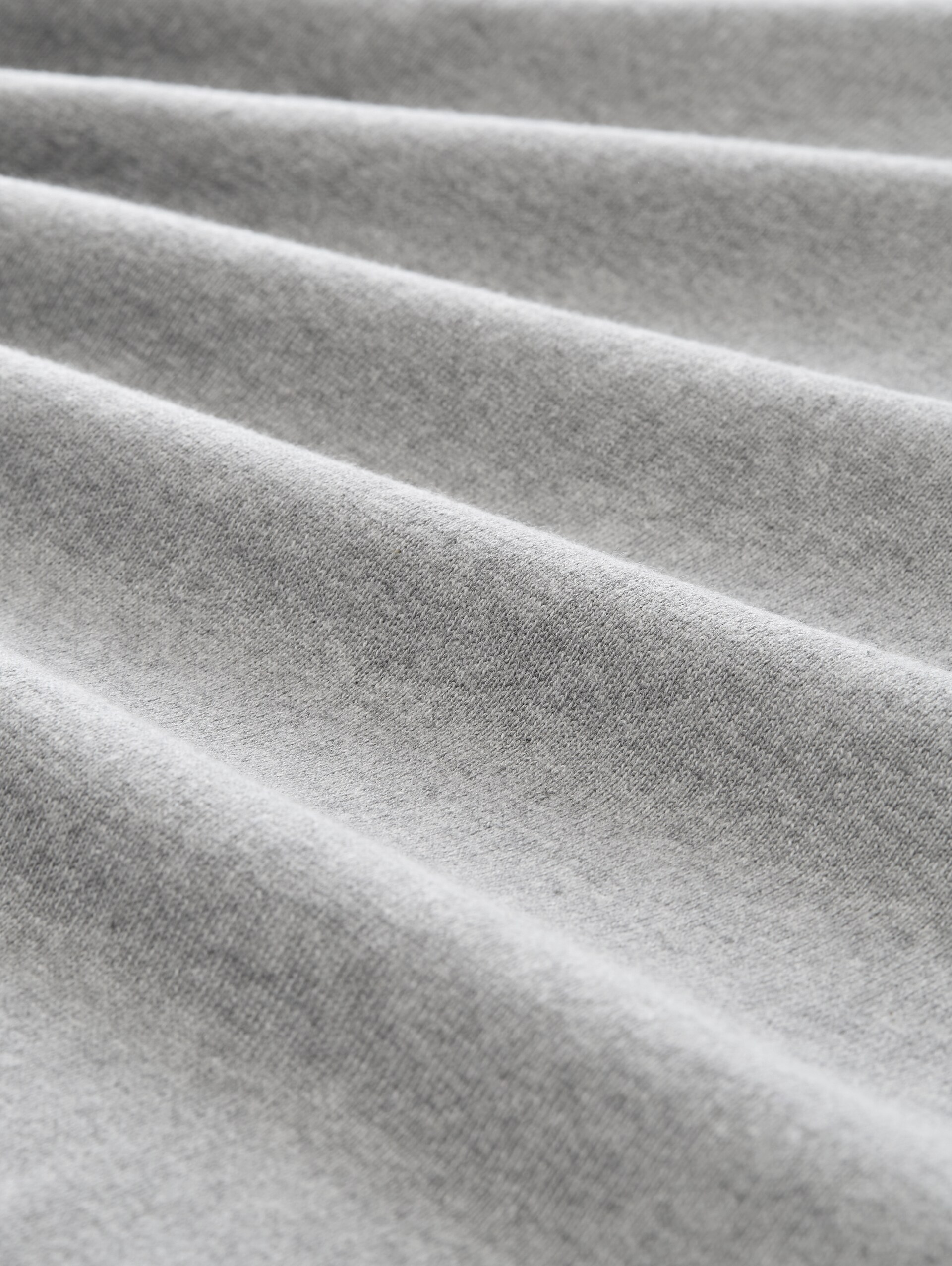 Plus Size - katoenen coltrui - Knit Grey Melange - Materiaalweergave