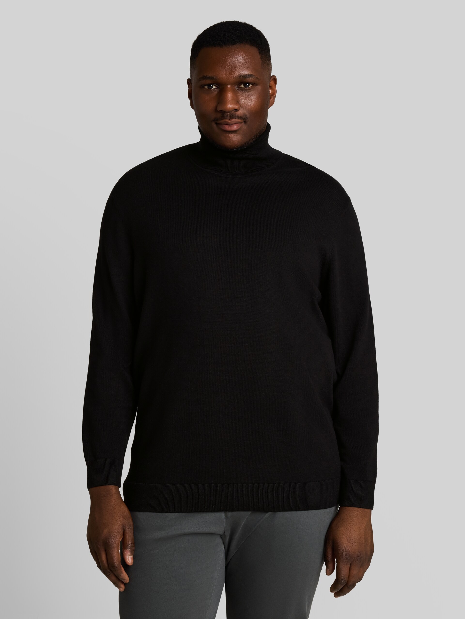 Plus Size - katoenen coltrui - Black