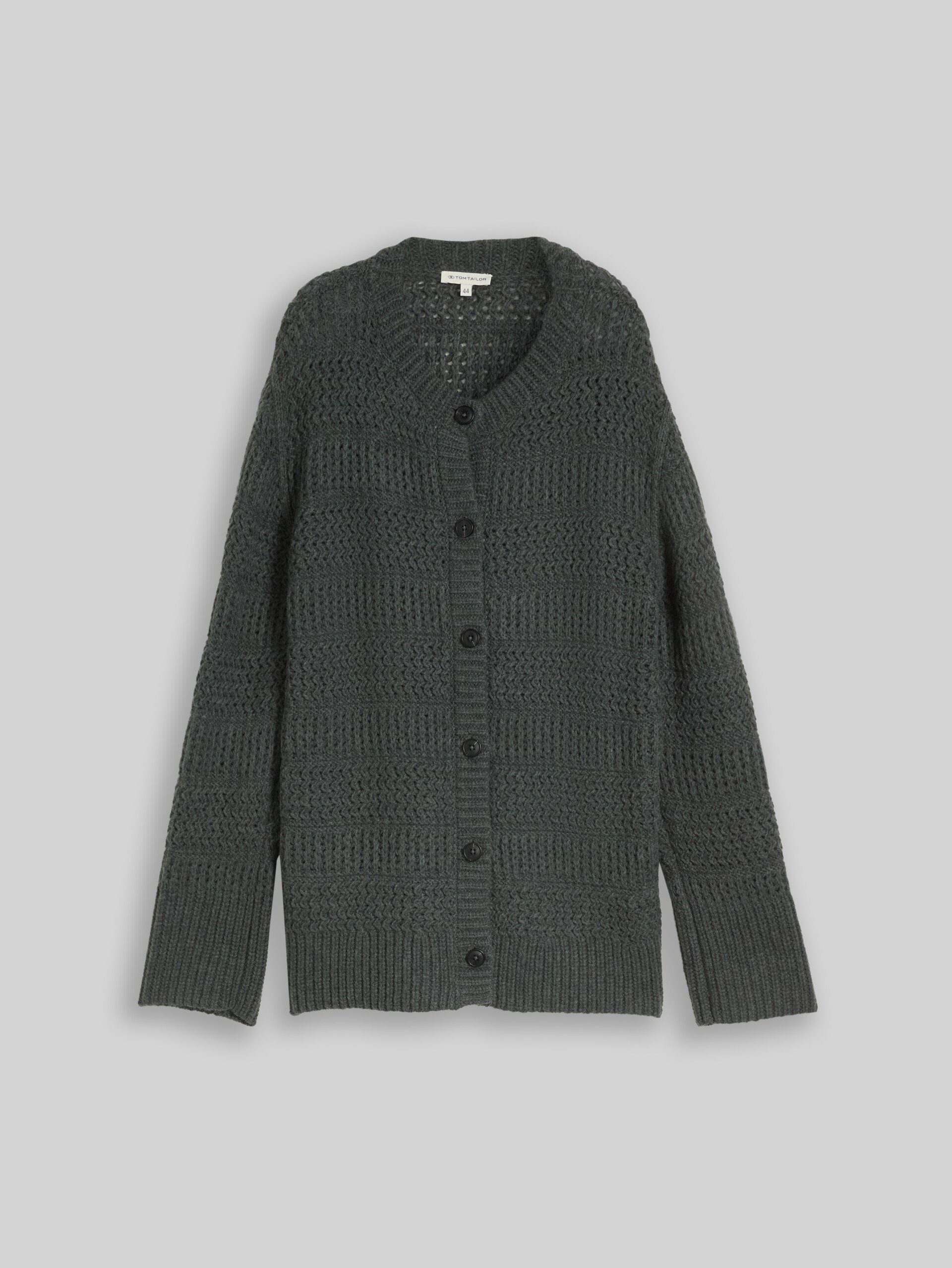 Plus Size - Cardigan mit Wollanteil - dark olive melange
