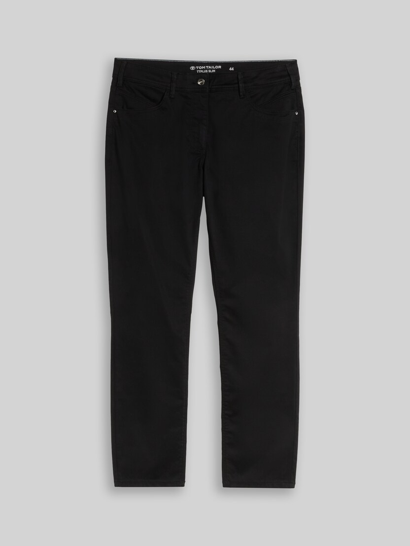 Plus Size – Slim-fit trousers by Women Plus Size, deep black