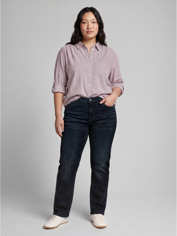 Plus Size - TTPLUS STRAIGHT Jeans mit Stretch von Women Plus Size, Black Blue Denim
