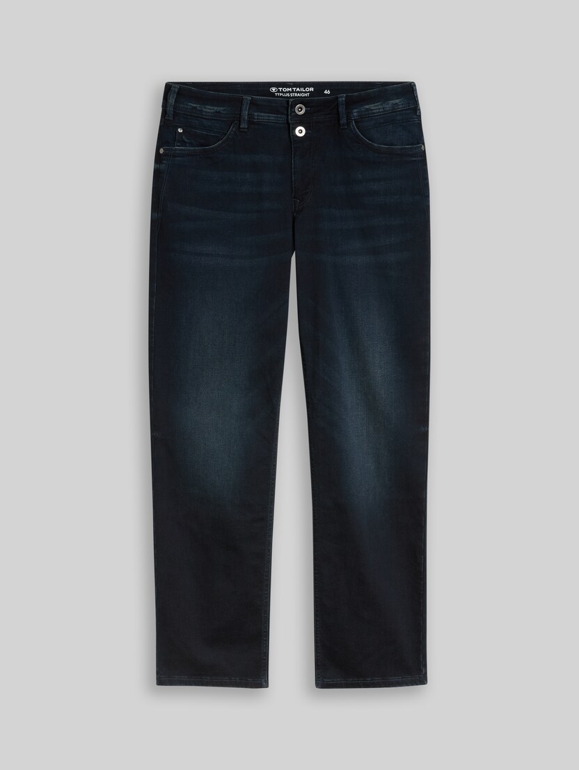 Plus Size - Jean TTPLUS STRAIGHT extensible par Women Plus Size, Black Blue Denim
