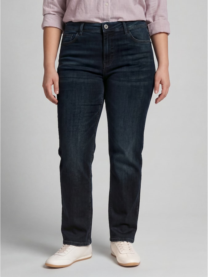 Plus Size - TTPLUS STRAIGHT Jeans met stretch door Women Plus Size, Black Blue Denim