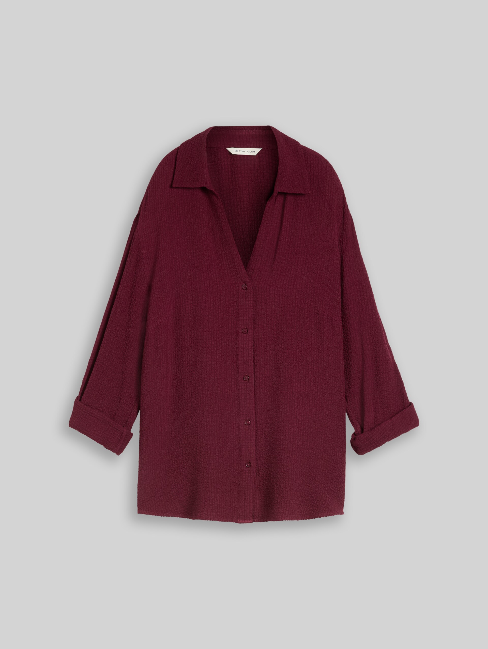 Plus Size - Chemisier ample en seersucker - Preppy Plum - Vue de face du produit