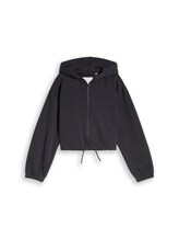 Geselecteerd, Cropped hoodie-sweatjack van katoen door Tom Tailor, grauw