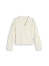 Ausgewählt, Cropped Cardigan mit V-Ausschnitt von Tom Tailor, weiß